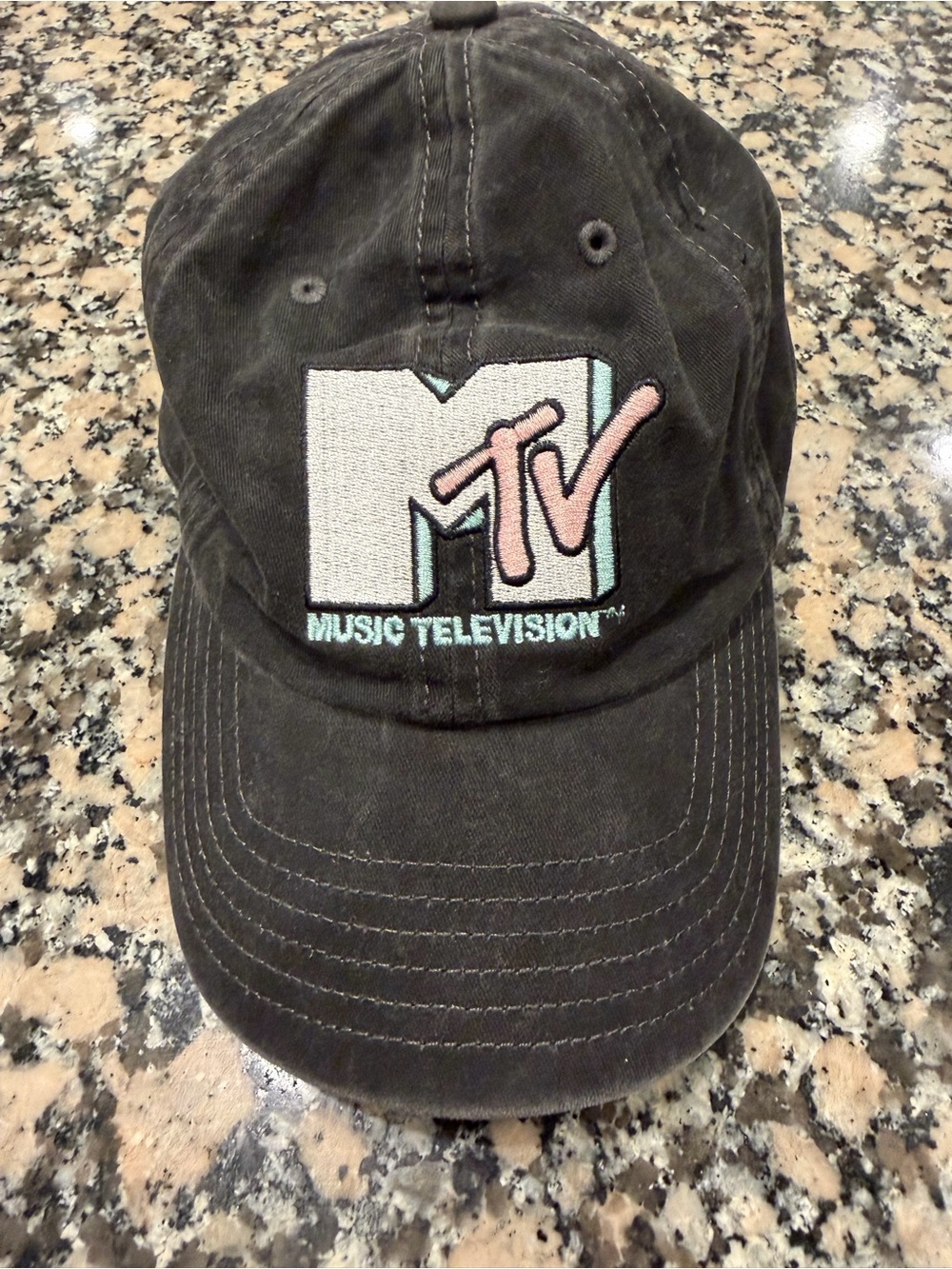 MTV Black Baseball Cap with Pastel Logo